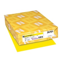 Neenah Paper Exact® Brights Colored Paper, 20 lbs., 8.5 x 11, Bright Yellow, 500 Sheets/Ream (2628