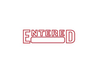 Offistamp Pre-Inked Stamp, ENTERED, Red Ink (034520)