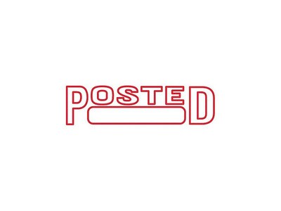 Offistamp Pre-Inked Stamp, POSTED, Red Ink (034521)