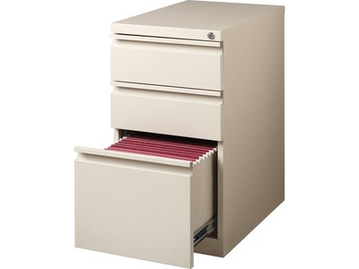 Quill Brand® 3-Drawer Vertical File Cabinet, Mobile/Pedestal, Letter, Putty, 20"D (24871D)