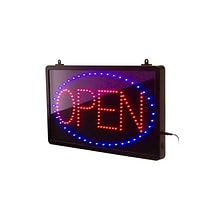 Update International Open Outdoor Sign, 21.63L x 13H, Black (LED-OPEN)