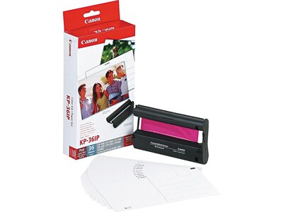 Canon Color Ink Cartridge and Photo Paper Value Pack, 36 Prints (KP-36IP)