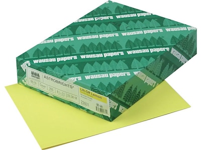 Astrobrights Cover Paper, 65 lbs, 8.5 x 11, Lift-Off Lemon, 250/Ream (22831)