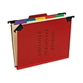 Pendaflex Moisture Resistant Hanging File Folder, 2 Expansion, 5-Tab, Letter Size, Red (PFX SER-2-ER)