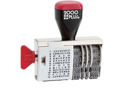 2000 Plus Traditional Date and 12 Phrase Stamp, Black Ink (010180)