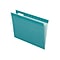 Pendaflex Reinforced Hanging File Folders, 1/5 Tab, Letter Size, Aqua, 25/Box (PFX 4152 1/5 AQU)