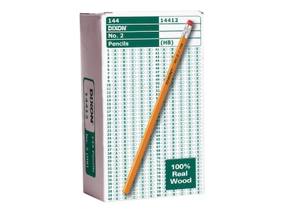 Dixon Wooden Pencil, 2.2mm, #2 Soft Lead, 144/Box (14412)