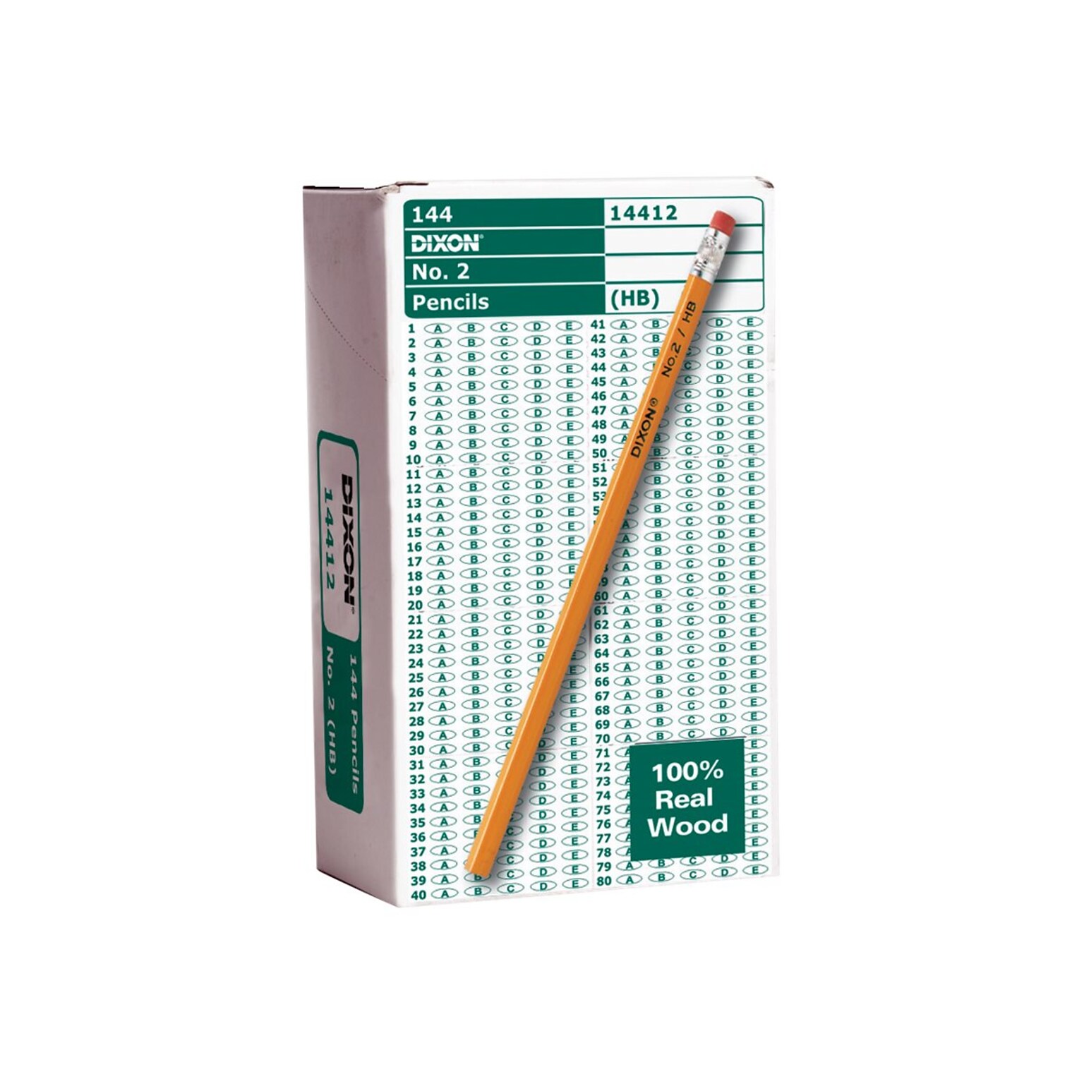 Dixon Wooden Pencil, 2.2mm, #2 Soft Lead, 144/Box (14412)