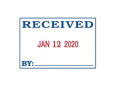 2000 Plus 2360 Dater, ENTERED, PAID, FAXED, RECEIVED, Blue and Red Ink (011035)