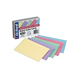 Esselte Oxford Ruled 3 x 5 Index Card, Assorted, 100/Pack (40280)