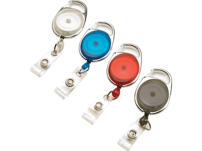 GBC BadgeMates Belt Clip Badge Reels, Assorted Colors, 4/Pack (3747498)