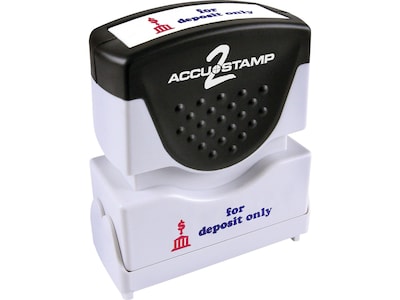 Accu-Stamp 2 Pre-Inked Stamp, For Deposit Only, Blue and Red Inks (035523)