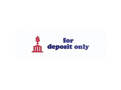 Accu-Stamp 2 Pre-Inked Rectangle Stamp, For Deposit Only, Blue/Red Ink (035523)