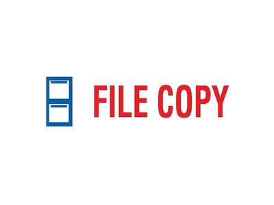 Accu-Stamp 2 Pre-Inked Stamp, FILE COPY, Blue and Red Inks (035524)