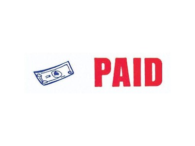 Accu-Stamp 2 Pre-Inked Rectangle Stamp, PAID, Blue/Red Ink (035535)