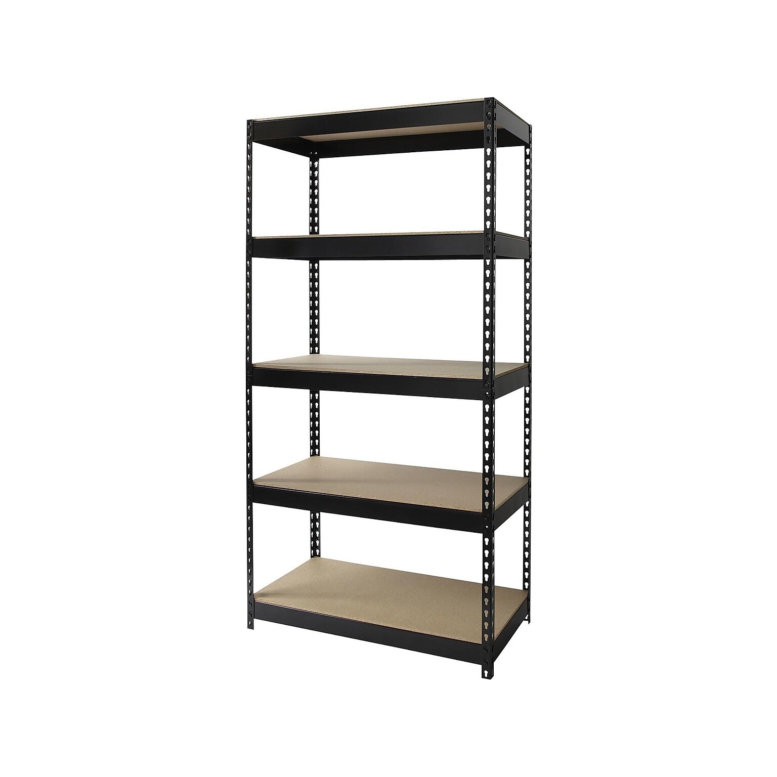 Iron Horse 3800 Rivet 5-Shelf Steel/Particle Board Unit, 36W, Black (17127)