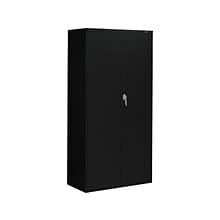 Global 9300 72 Steel Storage Cabinet with 4 Shelves, Black (9336-S72L-BLK)