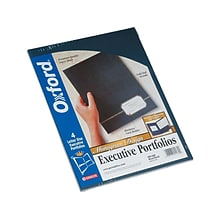 Oxford Monogram Design 2-Pocket Presentation Folders, Blue/Gold, 4/Pack (04162)