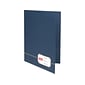 Oxford Monogram Design 2-Pocket Presentation Folders, Blue/Gold, 4/Pack (04162)