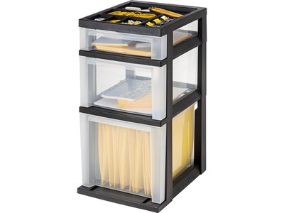 Iris® Rolling Cart with Plastic Organizer Top; 3-Drawer