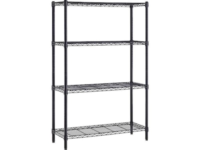 Whalen 4-Shelf Wire Unit, 48W, Black (WS184872-4B)