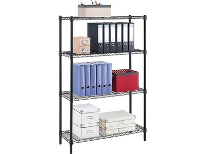 Whalen 4-Shelf Wire Unit, 36"W, Black (WS143654-4B)