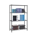 Whalen 4-Shelf Wire Unit, 48W, Black (WS184872-4B)