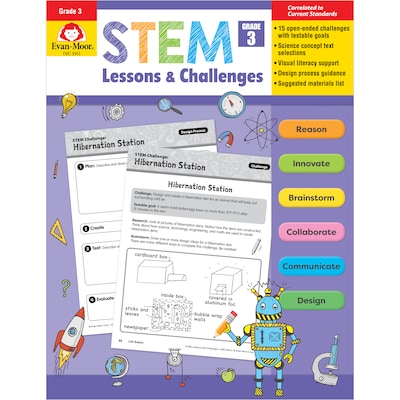 Evan-Moor STEM Lessons & Challenges, Grade 3, Pack of 2 (EMC9943BN)