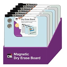 Charles Leonard Magnetic Dry Erase Board Set, Unframed, 11.5 x 11.5, 6 Sets (CHL35320ST)