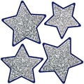 Carson Dellosa Sparkle and Shine Solid Silver Glitter Stars Cut-Outs, 36/Pack (120570)