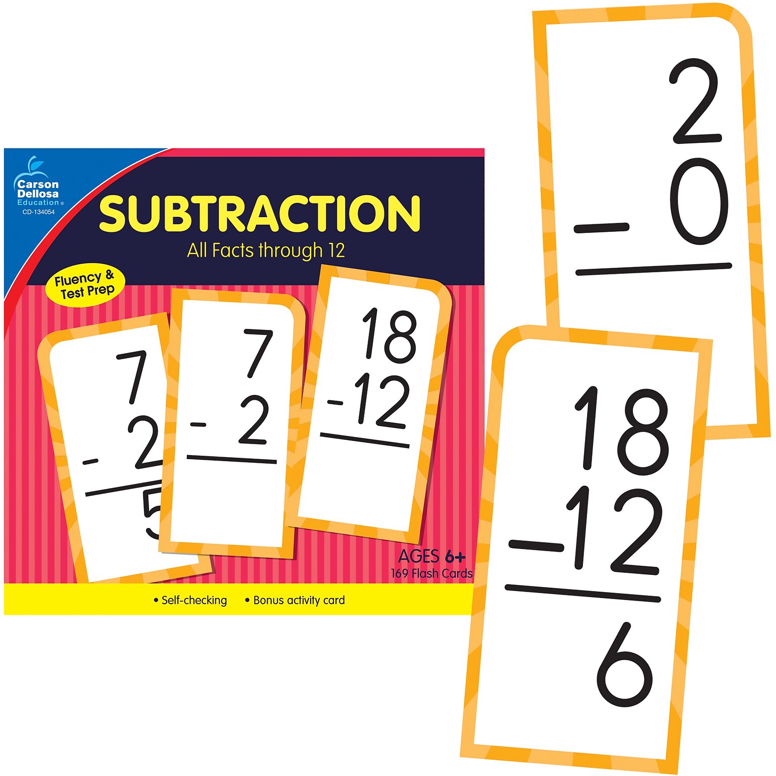 Carson-Dellosa Subtraction All Facts through 12 Flash Cards, 170/Set (134054)