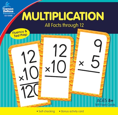 Carson-Dellosa Multiplication All Facts through 12 Flash Cards, 170/Set (134055)