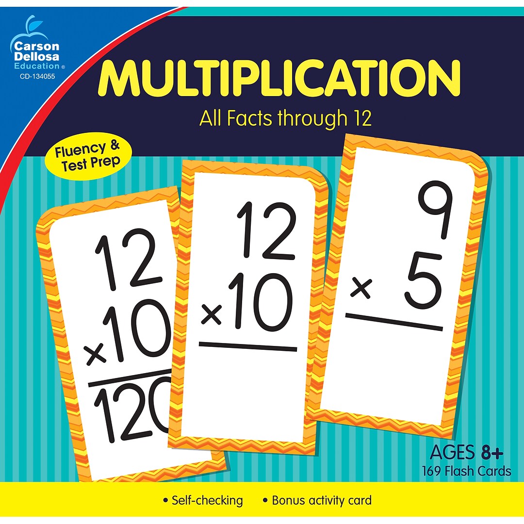 Carson-Dellosa Multiplication All Facts through 12 Flash Cards, 170/Set  (134055) | Quill.com