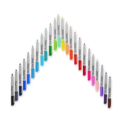 Sharpie Glam Pop Permanent Markers, Ultra Fine Tip, Assorted, 24/Pack (1949558)