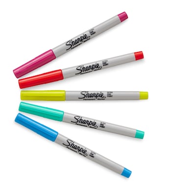 Sharpie Glam Pop Permanent Markers, Ultra Fine Tip, Assorted, 24/Pack (1949558)