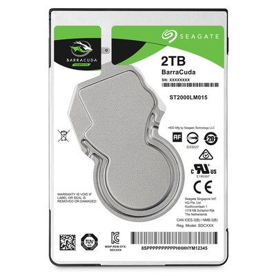 Seagate 2TB BarraCuda SATA 6Gb/s 128MB 2.5-Inch Internal Hard Drive 7mm (ST2000LMA15)