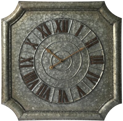 Infinity Instruments 22.75 in H x 22.75 in L x 1.5 in D Silver clock (15232GA)