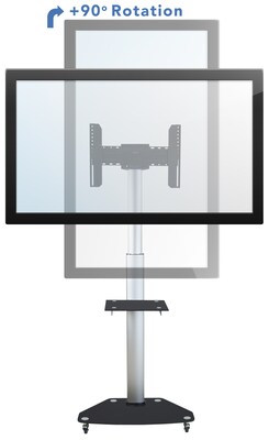 Mount-It! Metal Pedestal TV Stand, Screens up to 70", Black (MI-1875)