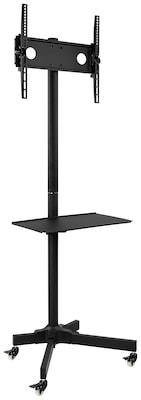 Mount-It! Metal Pedestal TV Stand, Screens up to 55, Black (MI-1876)