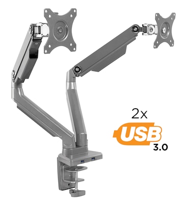 Mount-It! Dual Monitor Mount Arm with 2 USB Ports (MI-2762)