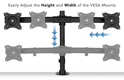 Mount-It! Dual Monitor Desk Mount for 13" to 27" Monitors, Black (MI-2772)