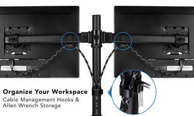 Mount-It! Dual Monitor Desk Mount for 13" to 27" Monitors, Black (MI-2772)