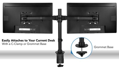 Mount-It! Dual Monitor Desk Mount for 13" to 27" Monitors, Black (MI-2772)