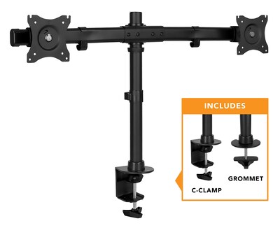 Mount-It! Dual Monitor Desk Mount for 13" to 27" Monitors, Black (MI-2772)