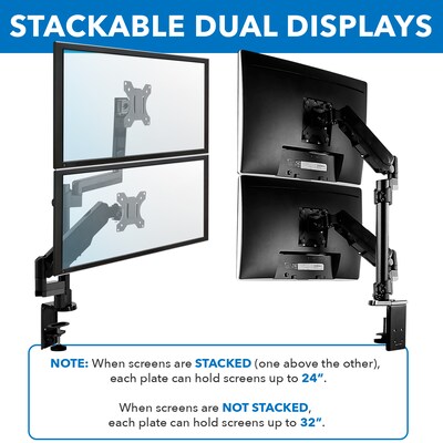 Mount-It! Dual Monitor Arm Desk Mount for 19" to 32" Monitors, Black (MI-4762)