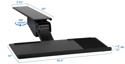 Mount-It! Vertical Height Adjustable Keyboard Tray (MI-7139)
