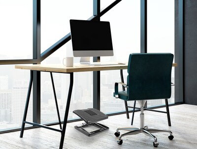 Fellowes 8032201 Office Suites Adjustable Silver/Black Foot Rest Easy Adjust