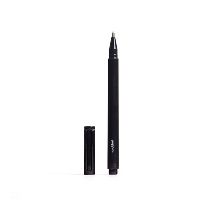 Poppin Black Signature Ballpoint Pen, Black Ink, Set of 100 (104600)