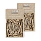 JAM Paper Wood Clip Small Wood Clothespins, Natural Brown, 2 Packs of 50 (3230717359A)