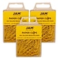 JAM Paper® Colored Standard Paper Clips, Small 1 Inch, Yellow Paperclips, 3 Packs of 100 (2183756B)